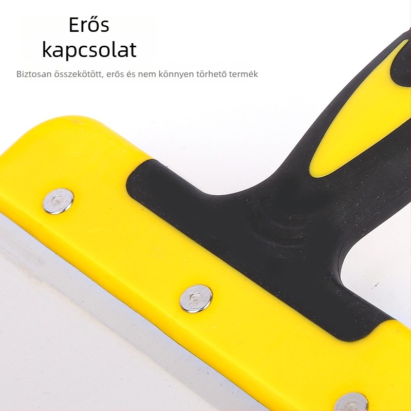 Rozsdamentes acél glettelő spatula ívelt pengével, vastított test vakoláshoz és dekorációhoz — Nine Shields