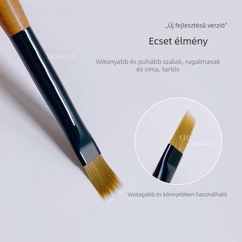 Nail art eszköz — 1 db, fa kezelő, hosszú nyél, gradient, csipke, építés, elkenődés