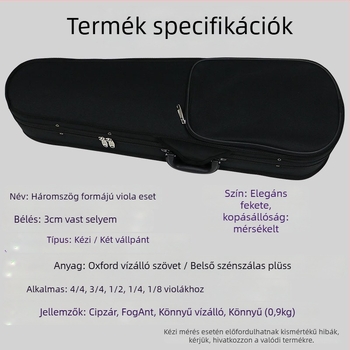 Hegedűtok, Oxford anyagból, könnyű test, kemény karton csomagolás, Only Erlene márka