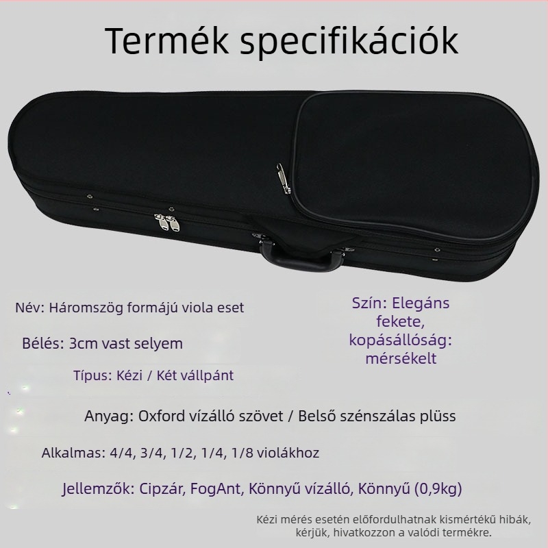 Hegedűtok, Oxford anyagból, könnyű test, kemény karton csomagolás, Only Erlene márka
