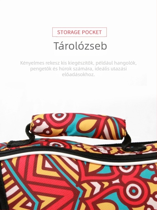 Geometriai mintás vászon hátizsák ukulele számára, légáteresztő és könnyű, uniszex, alkalmas ukulele és kis gitár számára, belső nylon bélés