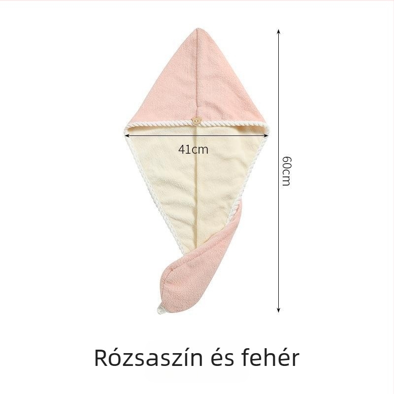 Korall fleece hajszárító sapka, dupla rétegű, rendkívül nedvszívó, gyors száradás, 120–139 g, 150D