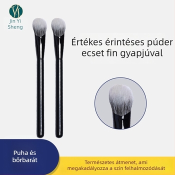 Sminkecset nylon sörtékkel, szögletes részletkontúr- és highlighter ecset, fa nyéllel, OPP csomagolás, 1 db