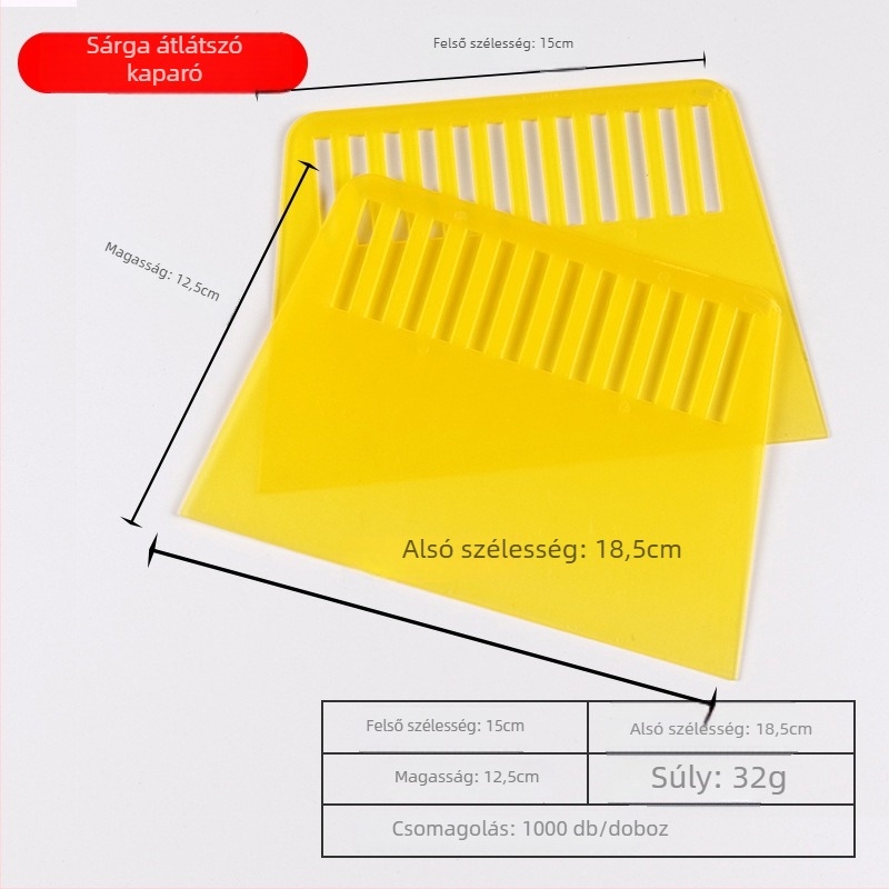 Növelt kaparó penge — Fehér áttetsző műanyag, modell: White Transparent Scraper; alkalmas tapétához, festék kaparásához, belső dekorációhoz, tészta vágásához