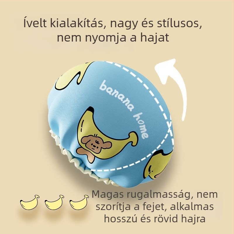 Két rétegű vízálló zuhanysapka, állítható, vastagított kialakítású, műanyagból, felnőttek számára