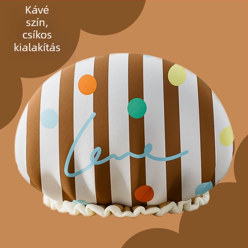Két rétegű vízálló zuhanysapka, állítható, vastagított kialakítású, műanyagból, felnőttek számára