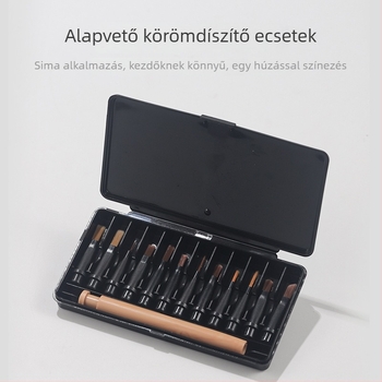 Cserélhető hegyű körmös ecsetek készlet – vonalrajzhoz, színes rajzokhoz és gravírozáshoz | hordozható műanyag fogantyú