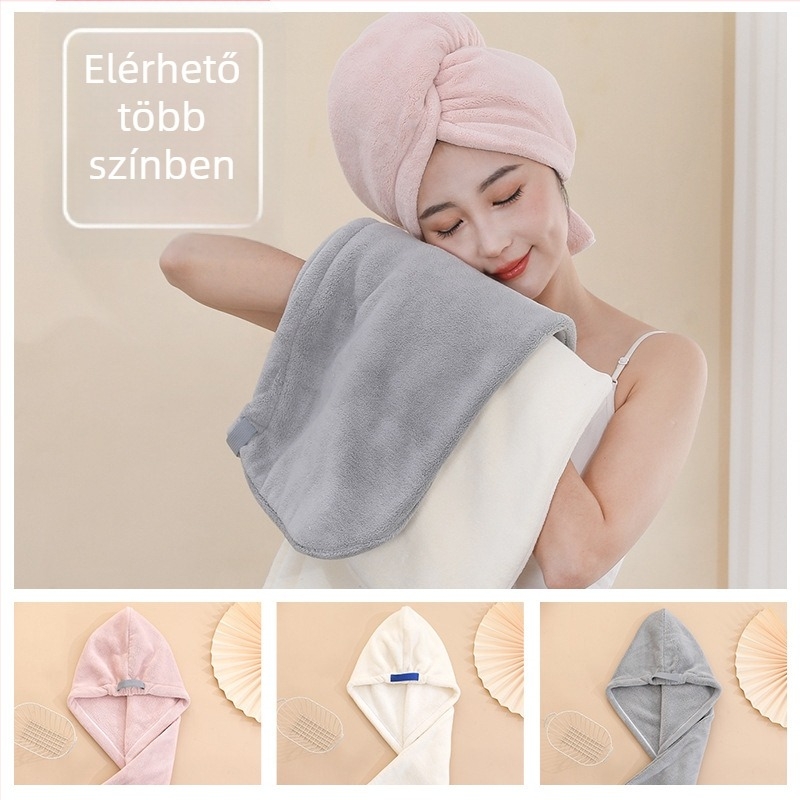 Csatos hajszárító sapka korall bársony anyagból, 150D szálak, hat-szálas fonás, 120–139 g