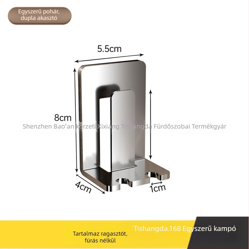 Rozsdamentes acél fogkefetartó, fúrás nélküli szerelhető, automatikus fogkrém kinyomóval és elektromos fogkefe tároló állvánnyal