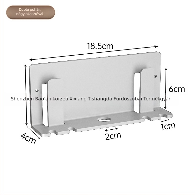 Rozsdamentes acél fogkefetartó, fúrás nélküli szerelhető, automatikus fogkrém kinyomóval és elektromos fogkefe tároló állvánnyal