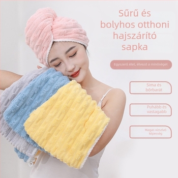 Korall velúr hajszárító sapka, 150D denier, szegélyezett, 80-99 g