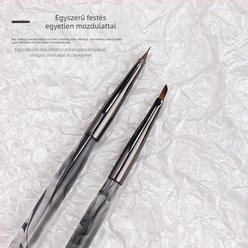 Körömdíszítő toll háromszög heggel, akril nyéllel, 1 ecsetkészlet, OEM Han Ying