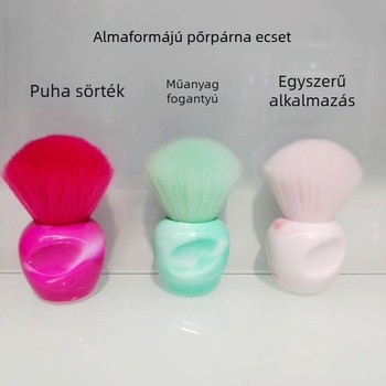 Púder- és pirosító ecset, mesterséges szálak, műanyag fogantyú, hordozható, a szőrszál hossza 45, teljes hossz 8 cm, 1 db