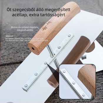 Lufeng görbült glettelőkanál rozsdamentes acélból, megerősített kivitelben, gitthez/gletteléshez, építés/dekoráció