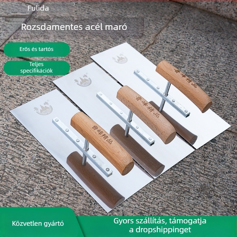 Lufeng görbült glettelőkanál rozsdamentes acélból, megerősített kivitelben, gitthez/gletteléshez, építés/dekoráció