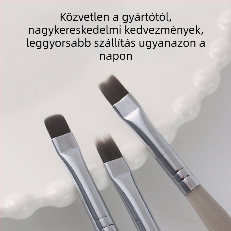 3 darabos akril köröm ecsetkészlet hosszú nyélű – gél manikűr eszközök
