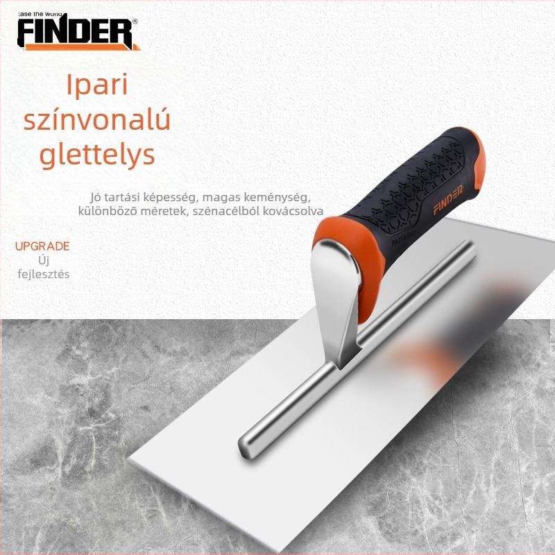 FINDER glettelő kés fogazott éllel csempe készítéséhez, penge 50# acél, műanyag nyél