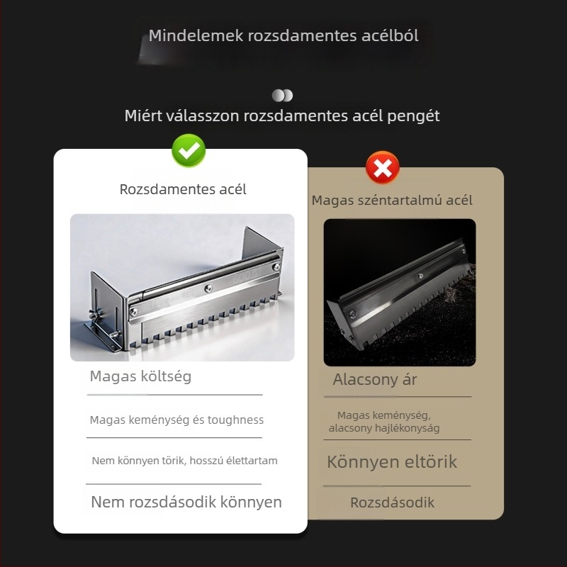 Csempe ragasztó spatula – Húzható, Megvastított, Tartós, Négyszögletes Fogazású