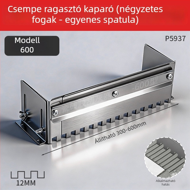 Csempe ragasztó spatula – Húzható, Megvastított, Tartós, Négyszögletes Fogazású