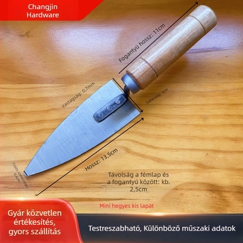 Mini hegyes spatula és vakoló kés készlet csempe fugázáshoz és vakolathoz — modell sík pengével