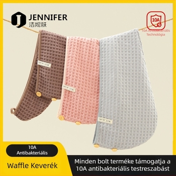 Nőknek szóló kétoldalas waffel mintázatú hajszárító sapka, lélegző és nedvszívó, ultrafin rostból 150d, tömege 120–139 g