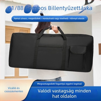 Vízálló elektromos billentyűtáska 61/76/88 billentyűkhöz, külső Oxford anyag, belső poliészter bélés, görbült vállpánt