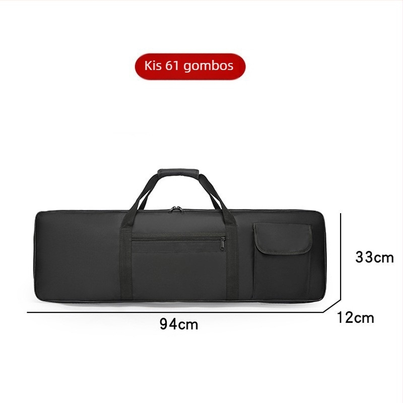 Vízálló elektromos billentyűtáska 61/76/88 billentyűkhöz, külső Oxford anyag, belső poliészter bélés, görbült vállpánt