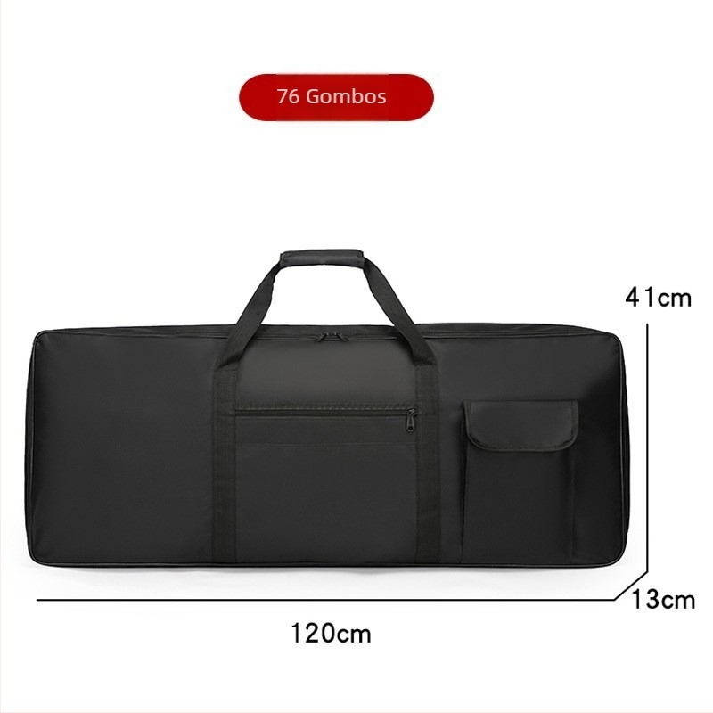 Vízálló elektromos billentyűtáska 61/76/88 billentyűkhöz, külső Oxford anyag, belső poliészter bélés, görbült vállpánt