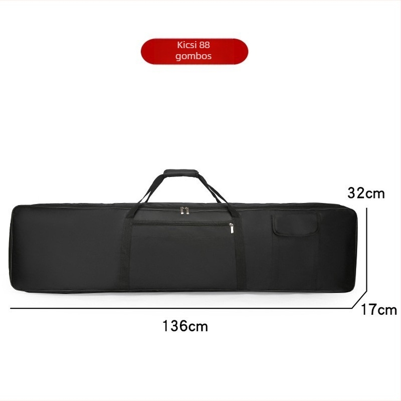 Vízálló elektromos billentyűtáska 61/76/88 billentyűkhöz, külső Oxford anyag, belső poliészter bélés, görbült vállpánt