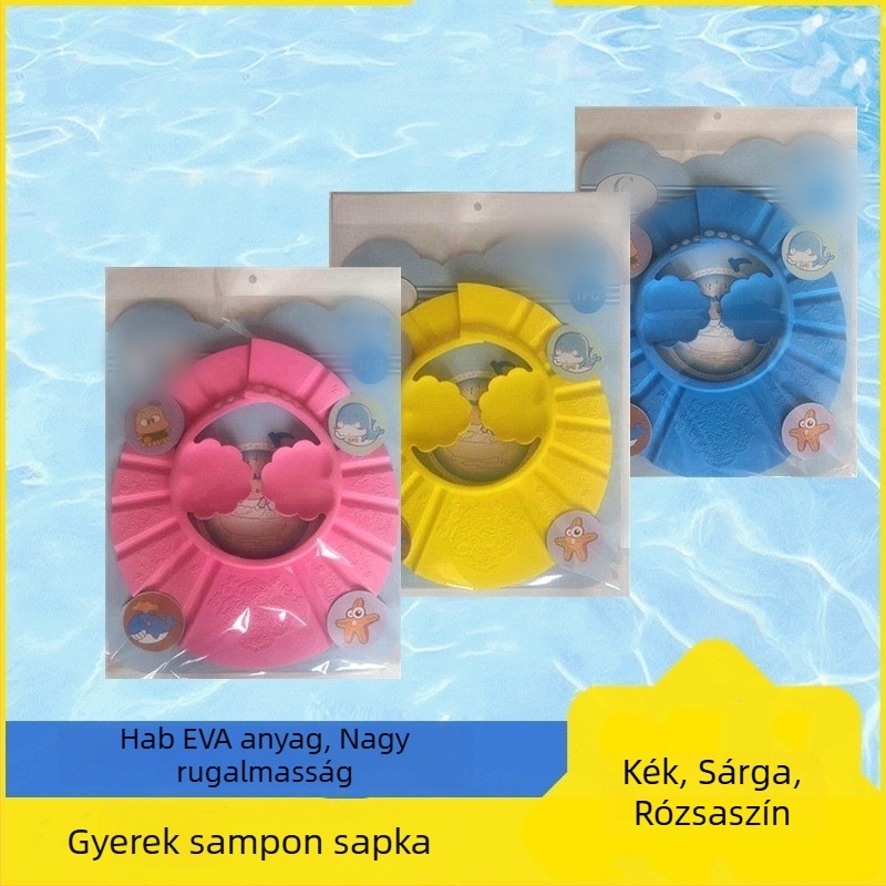 Állítható EVA gyerekeknek zuhanysapka, vastagított fürdősapka, 50 g