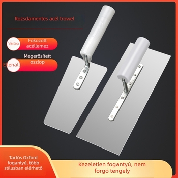 Kemaixin vakolat-spatula hússzálas fogantyúval, sík penge, 280–330 mm hosszú, 1.1 mm vastag