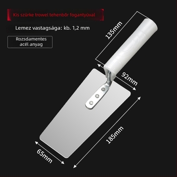 Kemaixin vakolat-spatula hússzálas fogantyúval, sík penge, 280–330 mm hosszú, 1.1 mm vastag