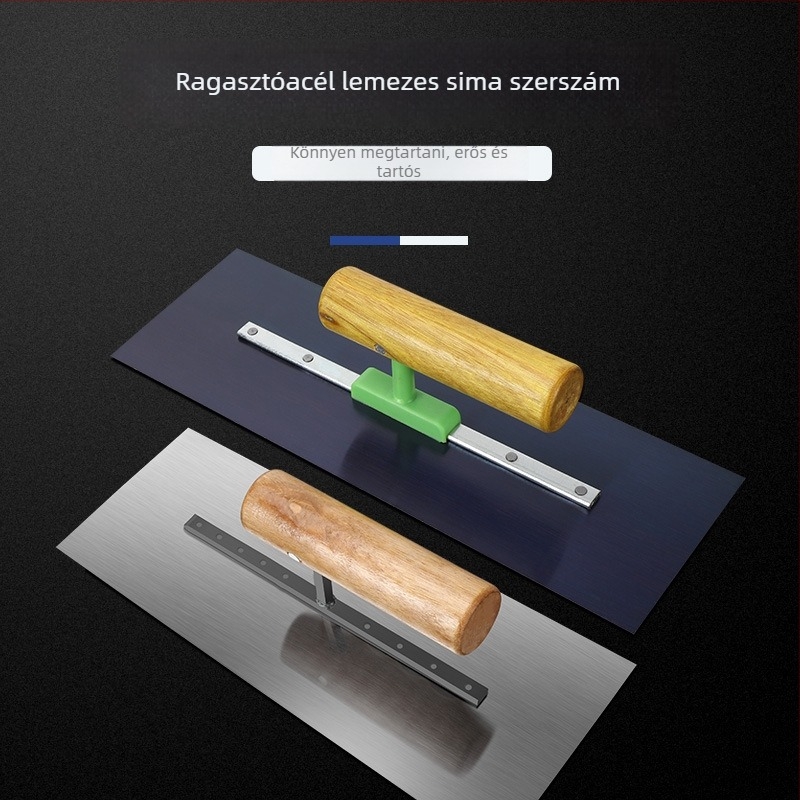 Rozsdamentes acél vakolókanál és glettvas, cementkaparó; modell Tile Knife; származás Zhejiang, Kína; nem importált.