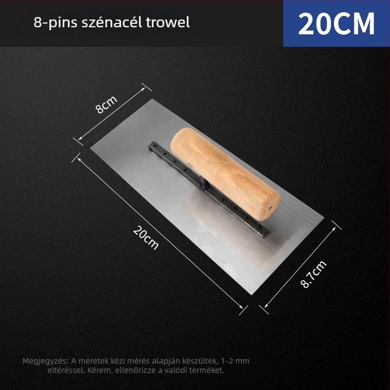 Rozsdamentes acél vakolókanál és glettvas, cementkaparó; modell Tile Knife; származás Zhejiang, Kína; nem importált.