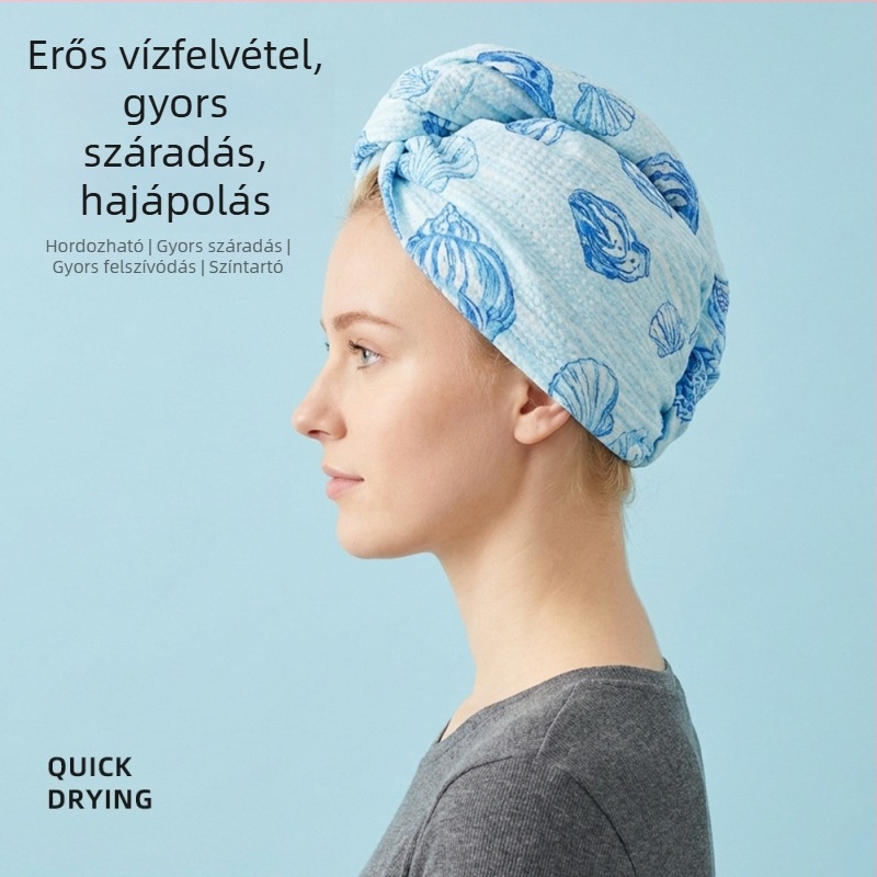 Női hajtörölköző, vastag korall plüss, rendkívül nedvszívó, gyors száradás, testreszabható jacquard, kód D902, 200 g felett
