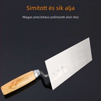 Téglaépítő glettelőkanál szénacélból, élező eszközzel