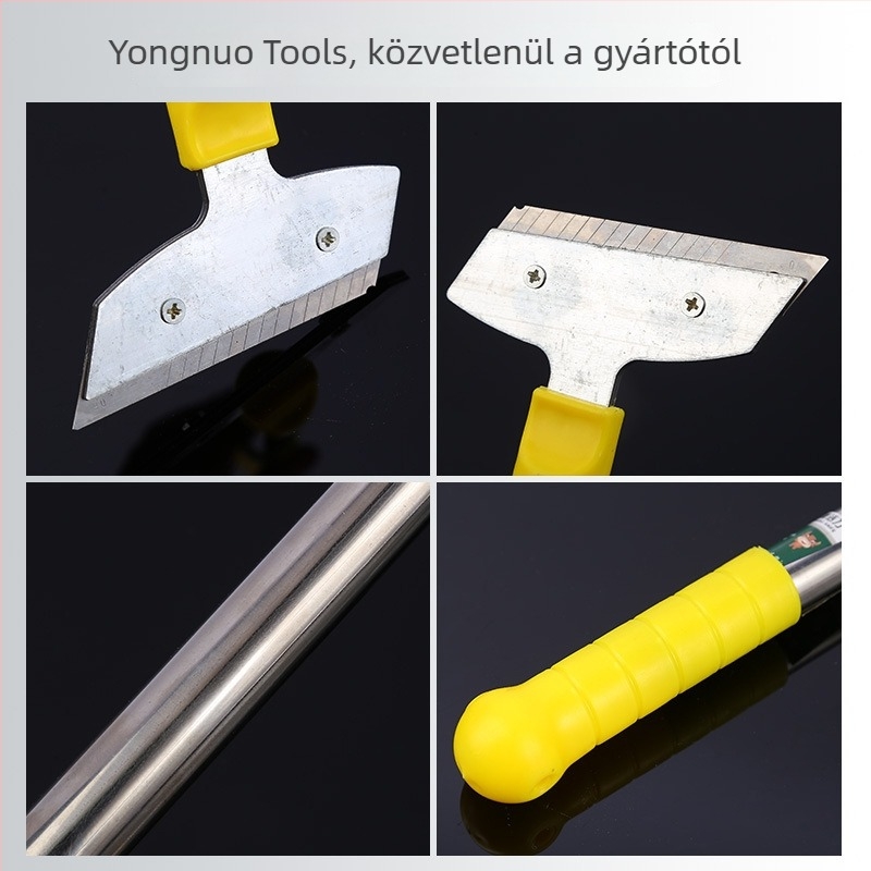 Teleszkópos tisztító spatula műanyag nyéllel és alumínium/vas pengefejjel, tisztító penge sorozat