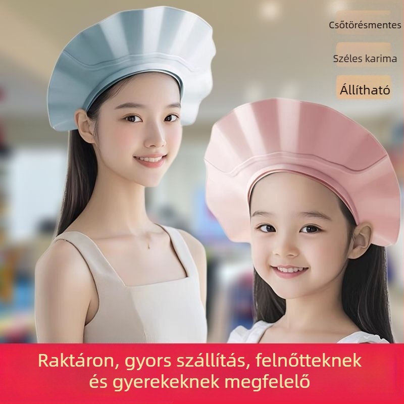 Felnőtt zuhanysapka arc- és fülvédővel, PE anyag, Cool Bean 64343