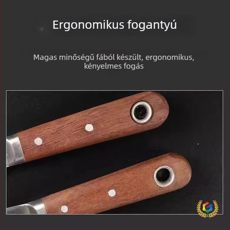 Festékkaparó készlet – fa fogantyúval, acél fejjel, rozsdamentes acélból, négy részes, jégmentítő eszköz