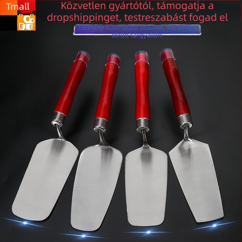 Rozsdamentes acél vakoló kés, egy darabból kovácsolt, rugóacél, sík kés típusú falazáshoz