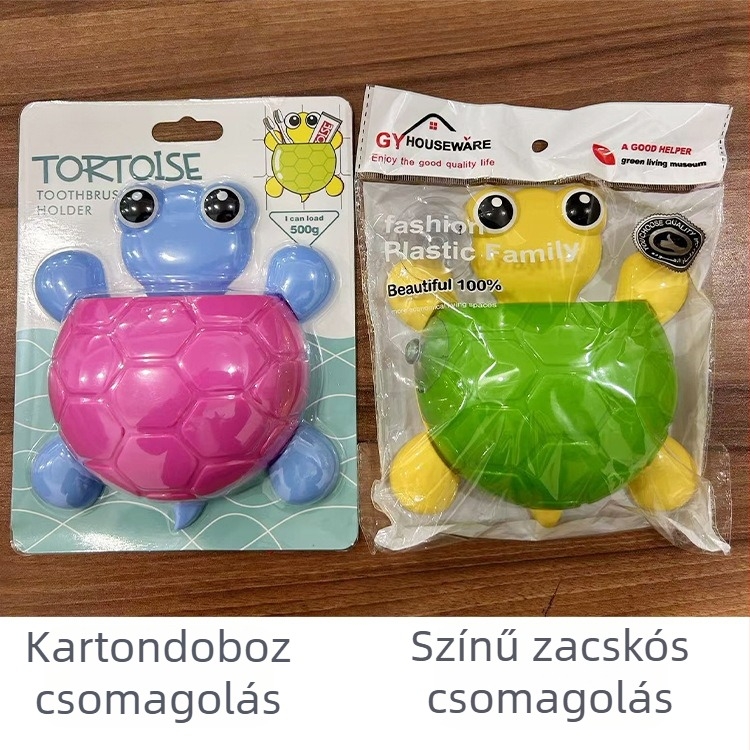 Műanyag fogkefetartó, falra szerelhető vákuumos rögzítéssel, fúrás nélkül, logó nyomtatás elérhető