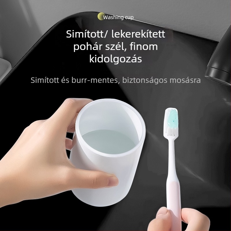 Utazó fogkefetartó — műanyag, Nordic stílusú, 3 részes tároló doboz és szájöblítő pohár