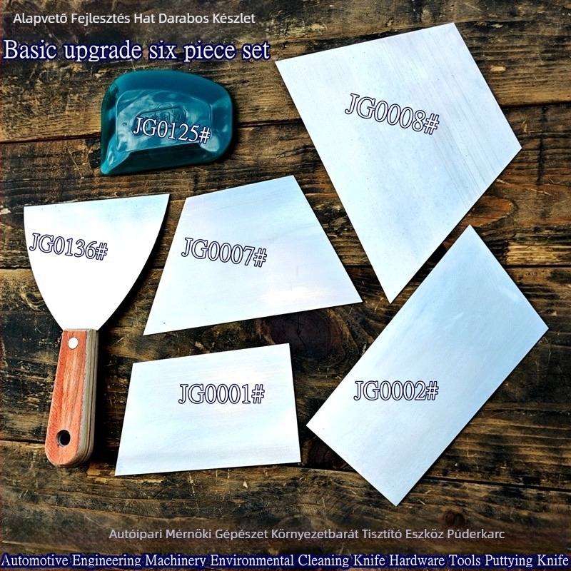 Kitöltő spatula és kaparó készlet — mangán acél + gumi — Junjia — Többfunkciós kaparó