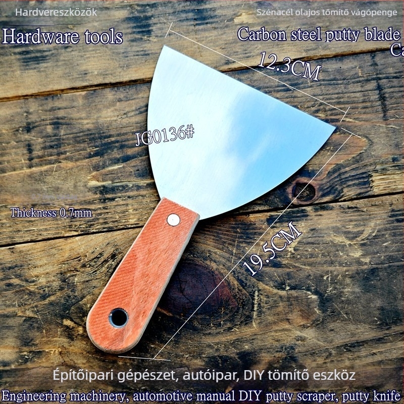 Kitöltő spatula és kaparó készlet — mangán acél + gumi — Junjia — Többfunkciós kaparó