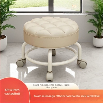 Kerekekkel ellátott tároló szék, műanyagból, mozgatható, 100 kg terhelhetőség, 18 L kapacitás, kör alakú