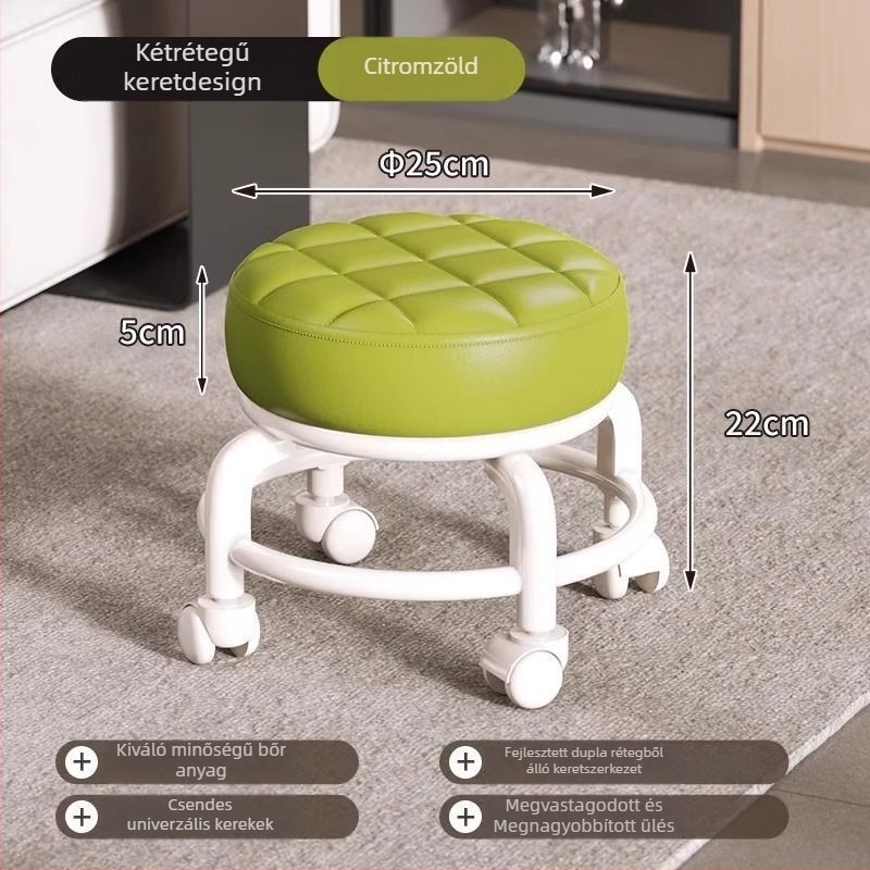 Kerekekkel ellátott tároló szék, műanyagból, mozgatható, 100 kg terhelhetőség, 18 L kapacitás, kör alakú