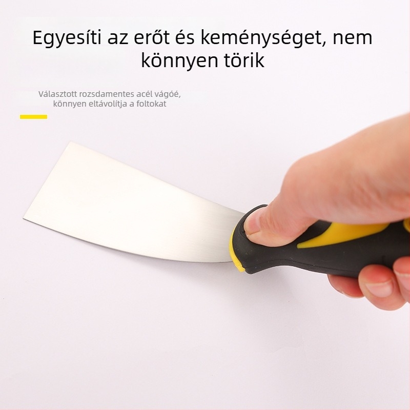 Aubon kéttónerű műanyag nyélű glettelő kés, 65Mn pengével, alkalmas glettelésre, felület-előkészítésre és régi bevonat eltávolítására, gazdaságos sorozat