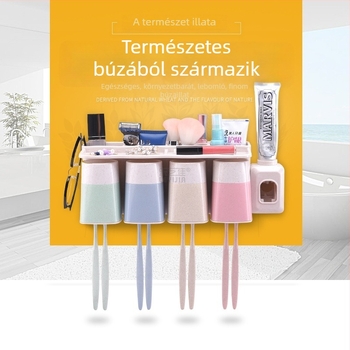 Fogkefetartó szalmából, fogkrém kinyomó funkcióval, testre szabható, márka Le Yijia