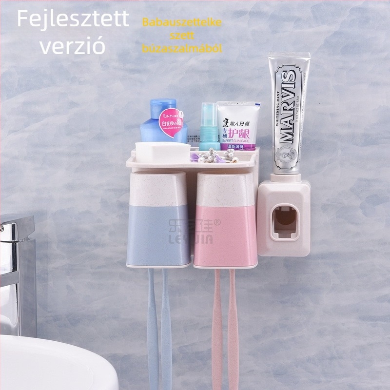 Fogkefetartó szalmából, fogkrém kinyomó funkcióval, testre szabható, márka Le Yijia