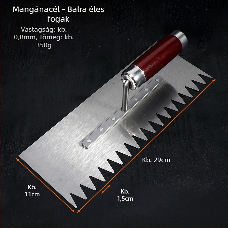Rozsdamentes acél glettelő spatula architektúrához, modell Putty scraper, márka 0001